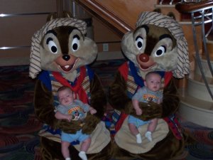 Twins with Chip and Dale