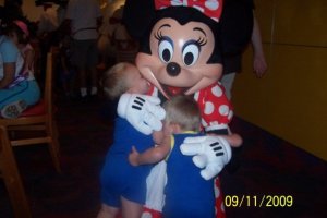 Twins with Minnie Mouse