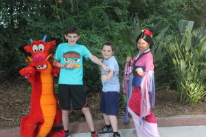 Soarin' Divas young Devo's ready for battle with Mulan and Mushu at Characterpalooza