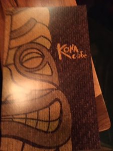 Kona Cafe Menu Cover