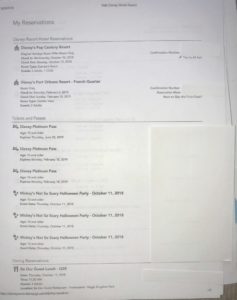 Always print your Disney vacation itinerary