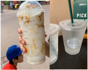 Starbucks, Starbucks drink, Snack Credit Drinks, Snack Credit, Snacks, Walt Disney World Starbucks, Free Ice Water,