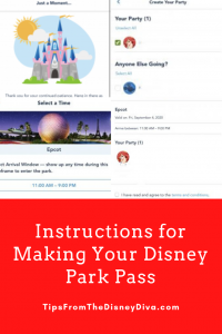 Instruction for Making Your Disney Park Pass