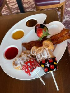 Mickey waffle dippers at Topolino's Terrace